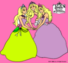 Dibujo Barbie y sus amigas princesas pintado por elisson