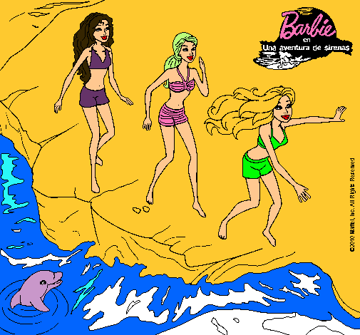 Barbie y sus amigas en la playa