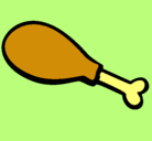 Dibujo Muslito de pollo pintado por ketecillo