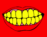 Dibujo Boca y dientes pintado por pirulillo