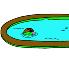 Dibujo Pelota en la piscina pintado por katy123