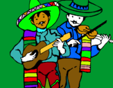 Dibujo Mariachis pintado por justolopez