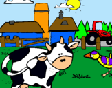 Dibujo Vaca en la granja pintado por madelinymach