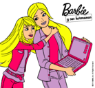 Dibujo El nuevo portátil de Barbie pintado por guapilla