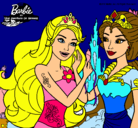 Dibujo Barbie se despiede de la reina sirena pintado por judit28