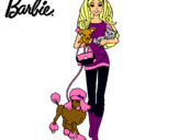 Dibujo Barbie con sus mascotas pintado por triste