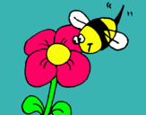 Dibujo Abeja y flor pintado por fantastiks