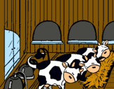 Dibujo Vacas en el establo pintado por madelinymach