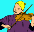 Dibujo Violinista pintado por enma