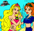 Dibujo Barbie se despiede de la reina sirena pintado por Ansorena