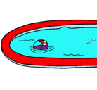Dibujo Pelota en la piscina pintado por ddddddddddddddd