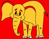 Dibujo Elefante feliz pintado por elefante