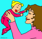 Dibujo Madre con su bebe pintado por 2001