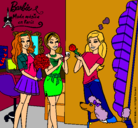 Dibujo Barbie de compras con sus amigas pintado por ester