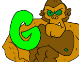 Dibujo Gorila pintado por yala