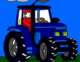 Dibujo Tractor en funcionamiento pintado por OSSES