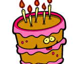 Dibujo Pastel de cumpleaños 2 pintado por CAKE