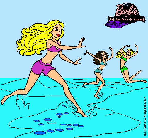 Dibujo Barbie de regreso a la playa pintado por Helga