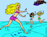 Dibujo Barbie de regreso a la playa pintado por Helga
