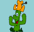 Dibujo Cactus con sombrero pintado por kiyu