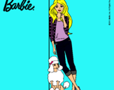 Dibujo Barbie con cazadora de cuadros pintado por lVale23