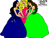 Dibujo Barbie y sus amigas princesas pintado por lVale23