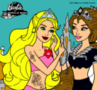 Dibujo Barbie se despiede de la reina sirena pintado por majo2226