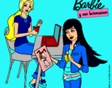 Dibujo Barbie y su hermana merendando pintado por FAVORITO