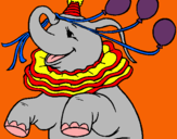 Dibujo Elefante con 3 globos pintado por 012459445