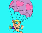 Dibujo Cupido en paracaídas pintado por Rubbi11