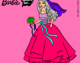 Dibujo Barbie vestida de novia pintado por ElsaAguirreJ