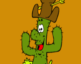 Dibujo Cactus con sombrero pintado por noopal