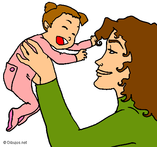 Dibujo Madre con su bebe pintado por Extrellita