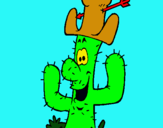 Dibujo Cactus con sombrero pintado por ferdinal