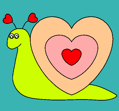 Dibujo Caracol corazón pintado por Tina1