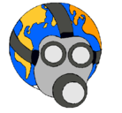 Dibujo Tierra con máscara de gas pintado por MATAPALOMAS