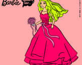 Dibujo Barbie vestida de novia pintado por princesitaLA