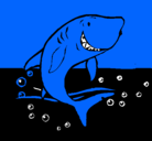 Dibujo Tiburón pintado por lupe