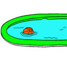 Dibujo Pelota en la piscina pintado por william