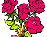 Dibujo Ramo de rosas pintado por jazrubi