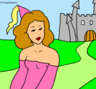 Dibujo Princesa y castillo pintado por ANUS