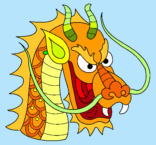 Dibujo Cabeza de dragón pintado por camuri