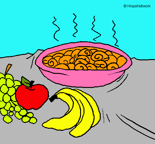 Dibujo Fruta y caracoles a la cazuela pintado por beliber