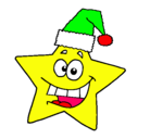 Dibujo estrella de navidad pintado por ailed