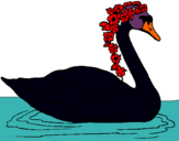 Dibujo Cisne con flores pintado por camia