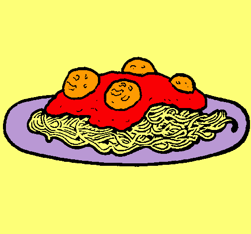 Dibujo Espaguetis con carne pintado por Damis