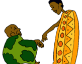 Dibujo Dos africanos pintado por Extrellita