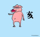 Dibujo Cerdo  pintado por helia