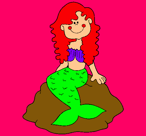 Dibujo Sirena sentada en una roca pintado por isabelmari