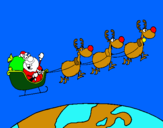 Dibujo Papa Noel repartiendo regalos 3 pintado por alejandritai